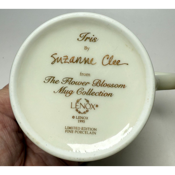 2 Vintage Lenox 1995 Mugs Flower Blossom Collection Suzanne Clee Iris Daffodil - Picture 4 of 6
